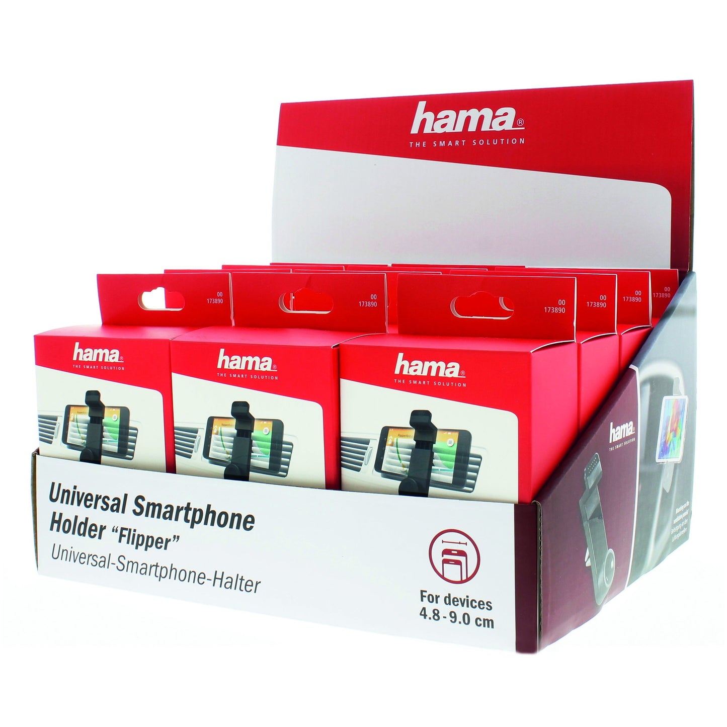 Hama Uni-Smartphone-Halter Flipper, Geräte Breite 4,8 - 9