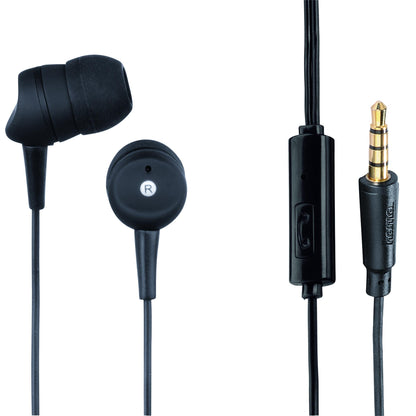 Kopfhörer ''Basic4Phone'', In-Ear, Mikrofon, Kabelknickschutz, Schwarz Basic4Phone, Schwarz