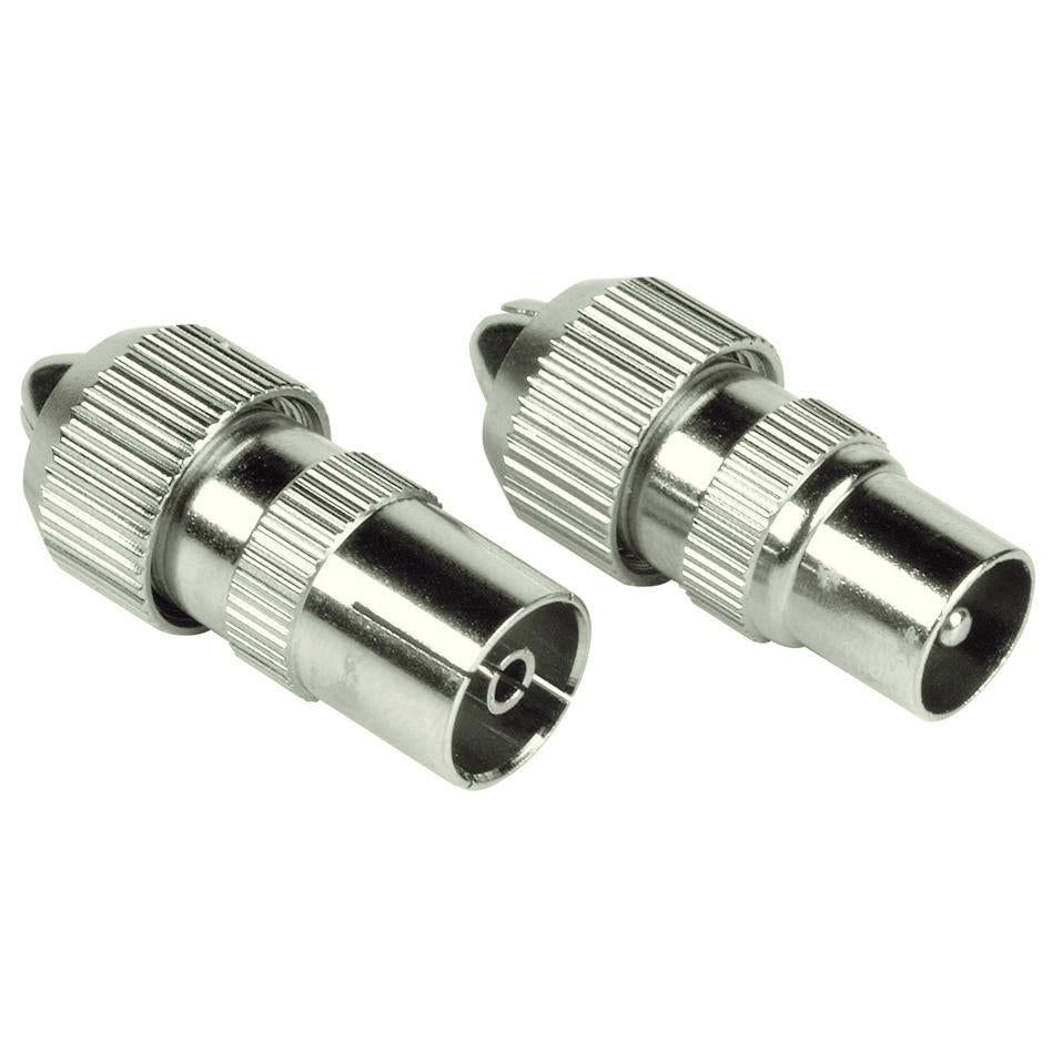 Koax-Set, Metall Stecker/Kupplung, schraubbar