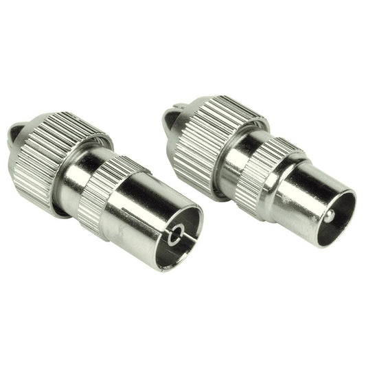 Koax-Set, Metall Stecker/Kupplung, schraubbar