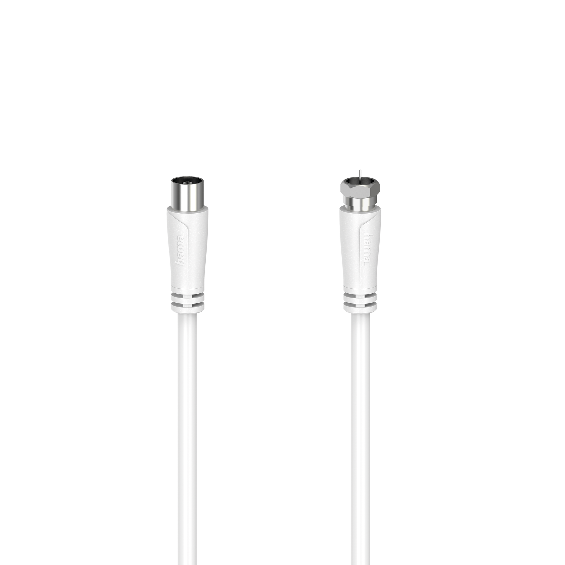 Hama SAT-Anschlusskabel F-Stecker auf Koax Kupplung 90 dB | 3 m 