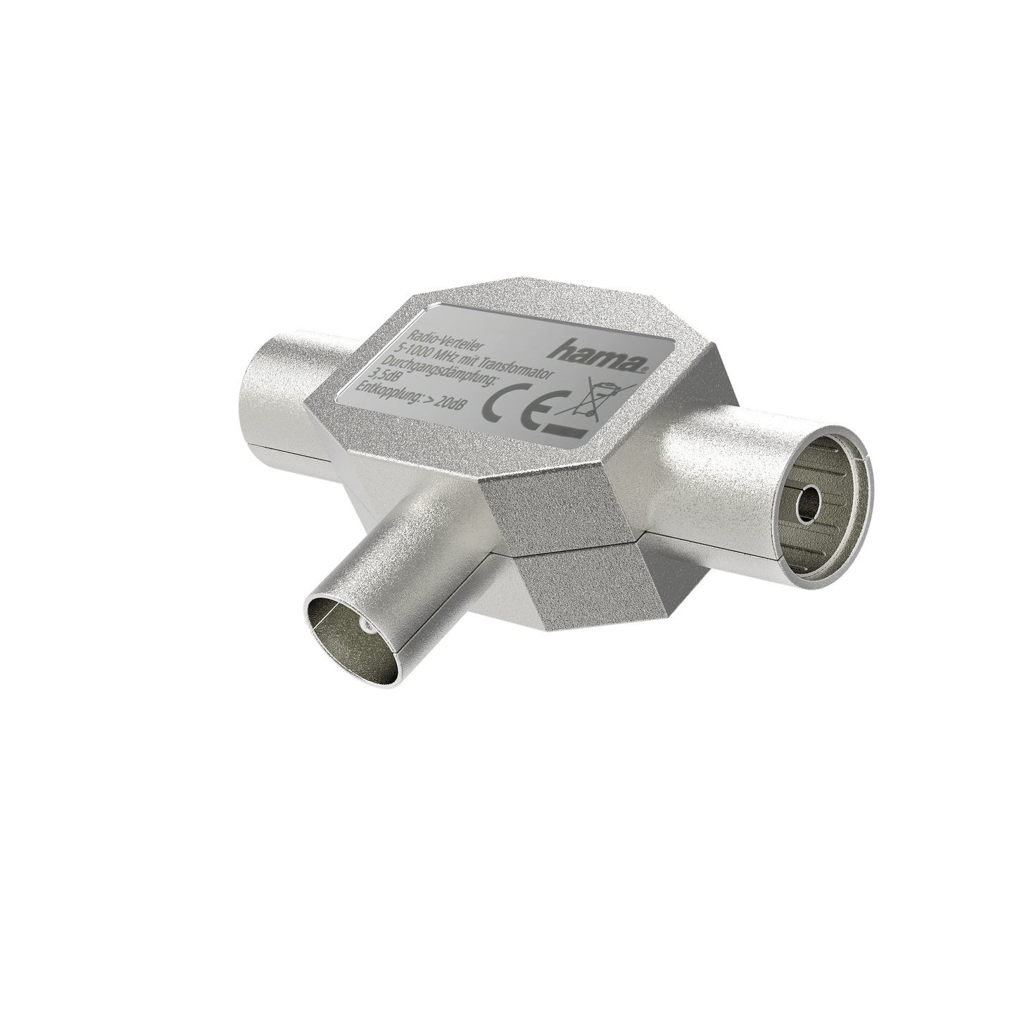 Hama Antennenverteiler Koax Stecker auf 2x Koax Kupplungen Metall