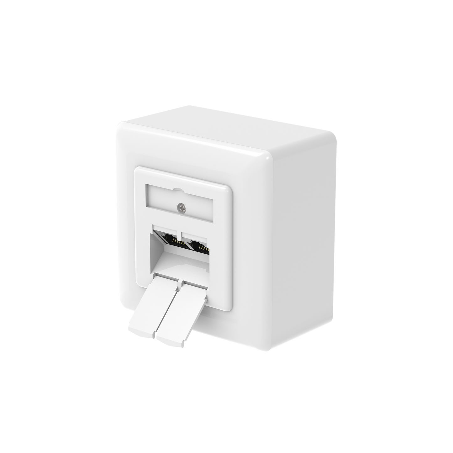Hama Netzwerkdose Cat 6a, geschirmt, 2 Ports, Aufputz und Unterputz | 10 Gbit/s