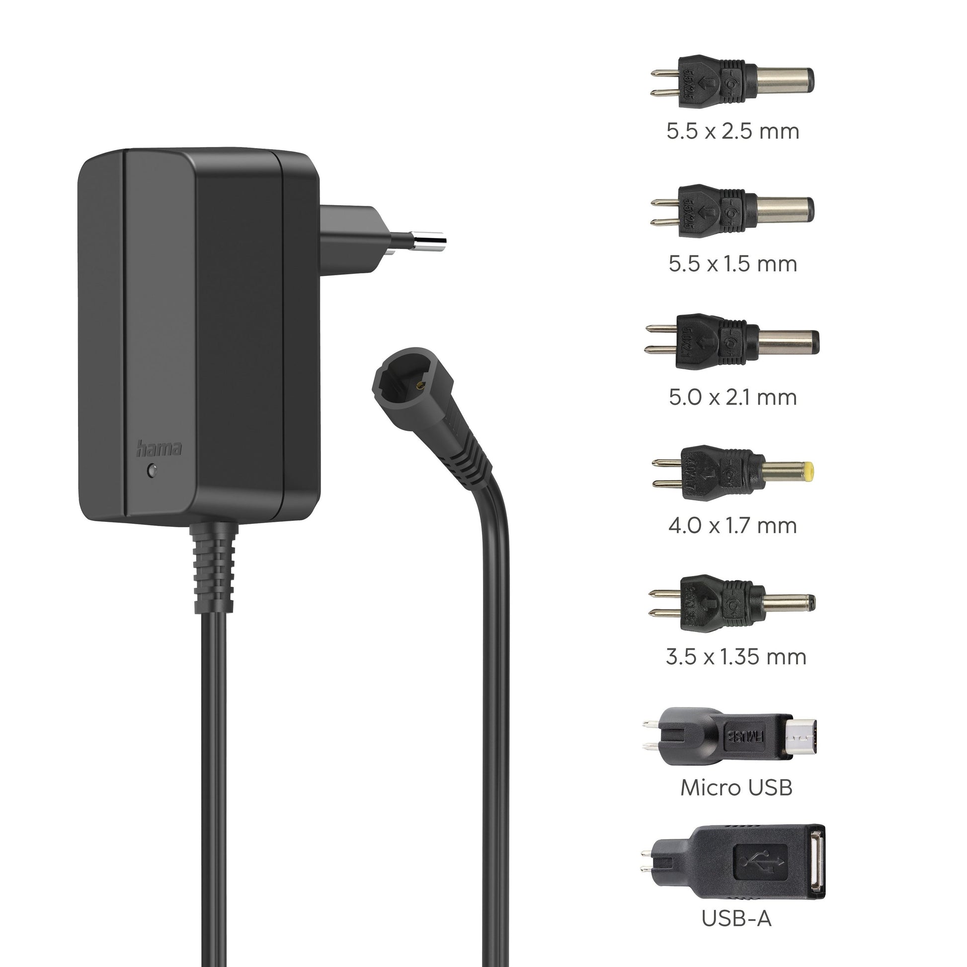 Hama Universal Schaltnetzteil max. 1000 mA mit 7 verschiedenen Adaptern | 12 Watt / 12V 