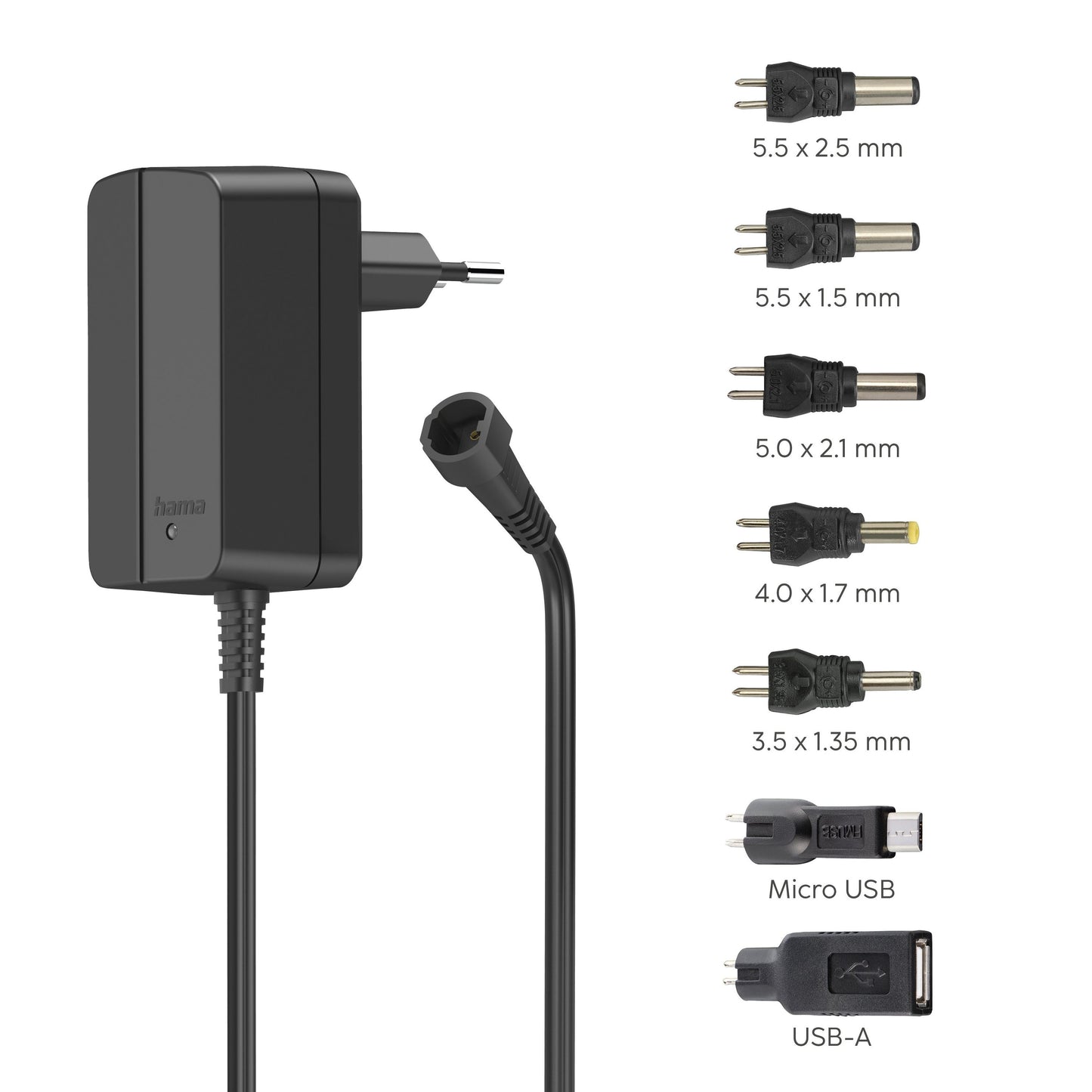 Hama Schaltnetzteil universal, einstellbar, 1000mA, 12W, max. 12V, 7 Adapte