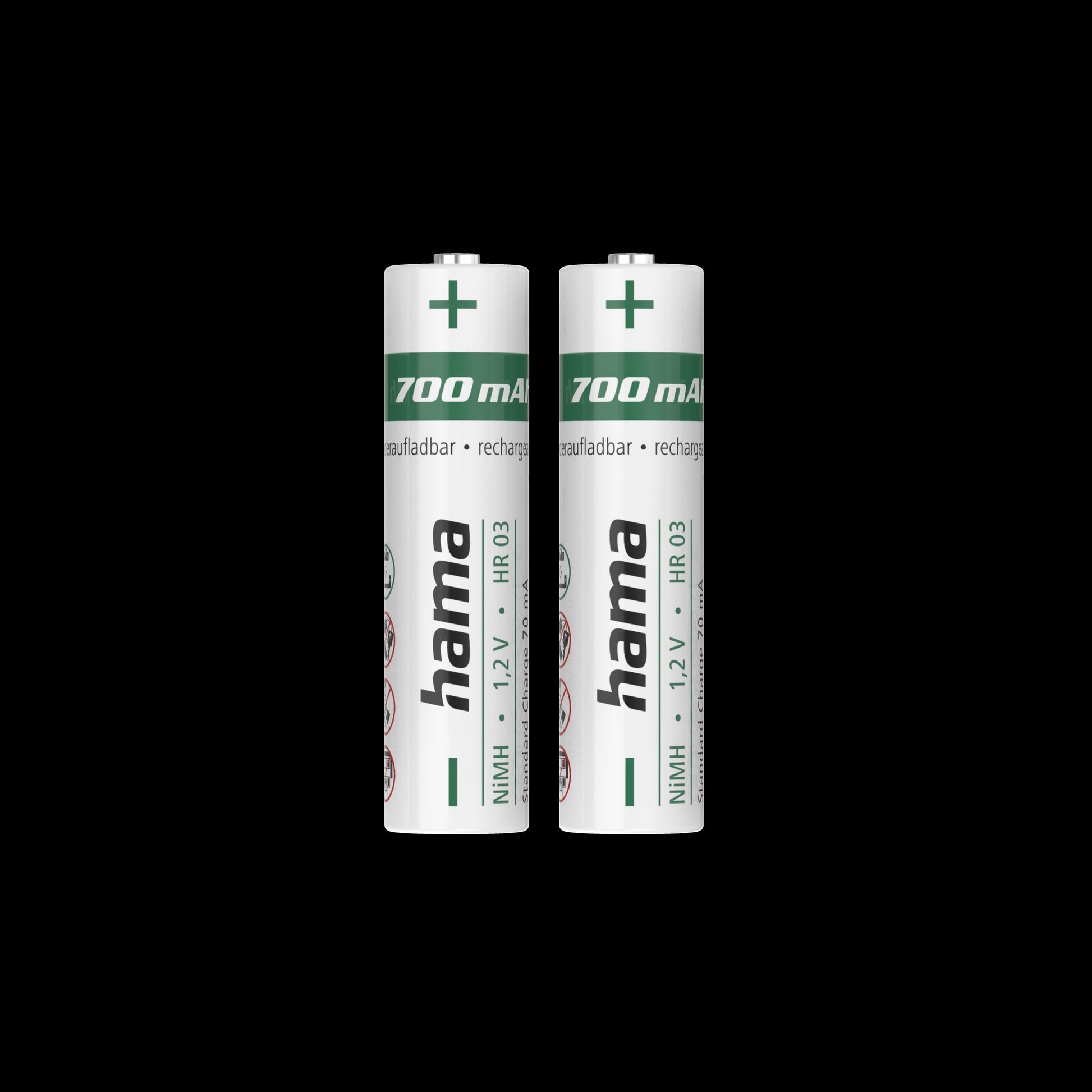 Hama NiMH-Akkus, AAA Micro, 700 mAh 1,2V, 2 Stück