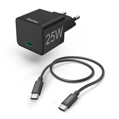 Hama Schnellladegerät mit Ladekabel USB-C | 25W | 1,5m