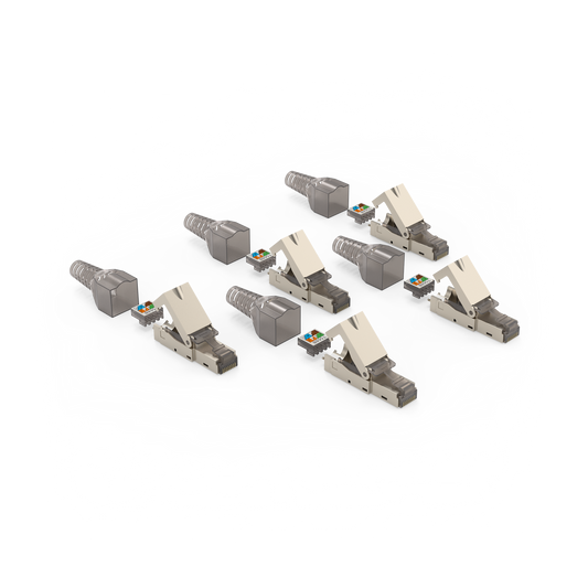 Hama Netzwerkstecker CAT‑6A 10 Gbit/s geschirmt, werkzeuglose Montage (5 Stück)