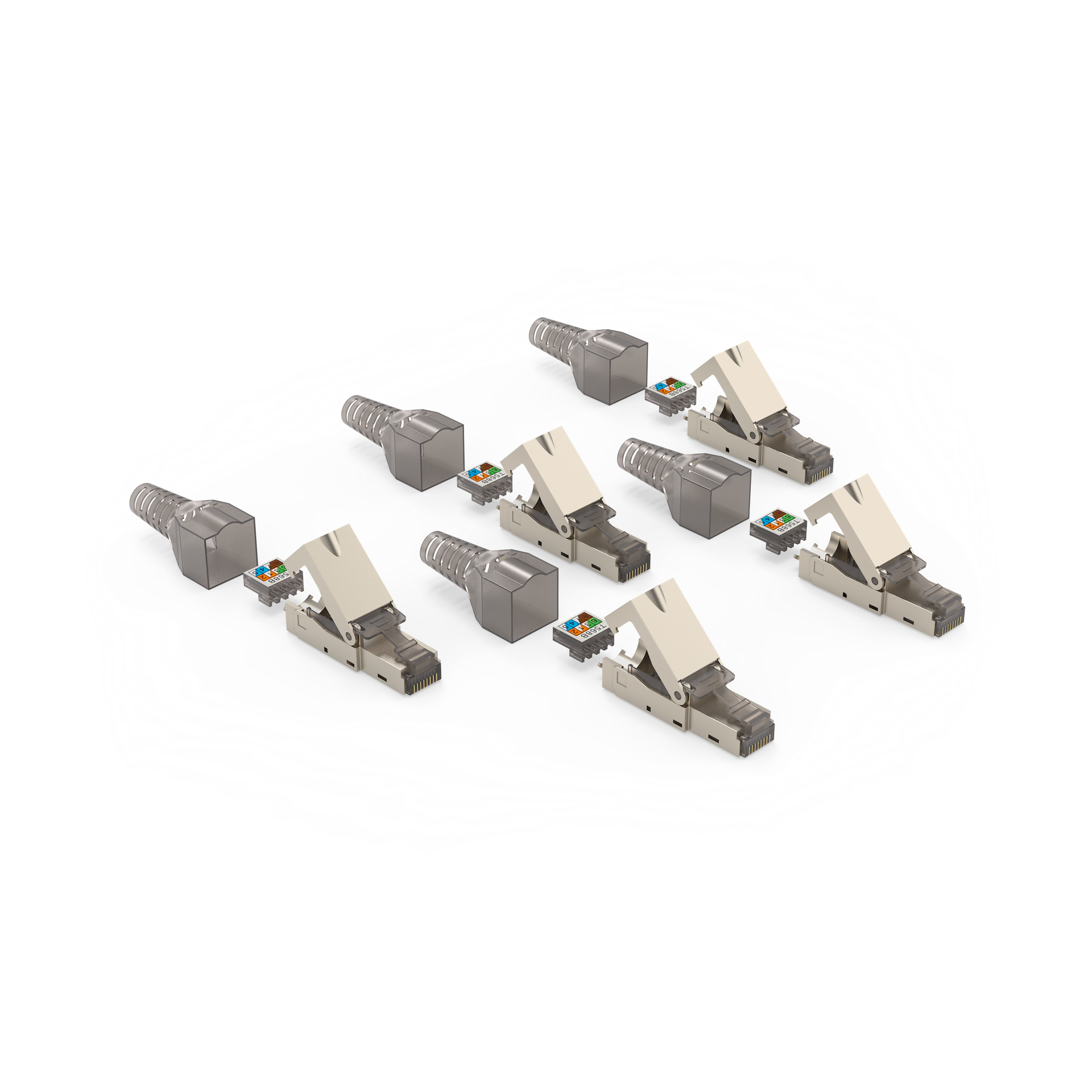 Hama Netzwerkstecker CAT‑6A 10 Gbit/s geschirmt, werkzeuglose Montage (5 Stück)