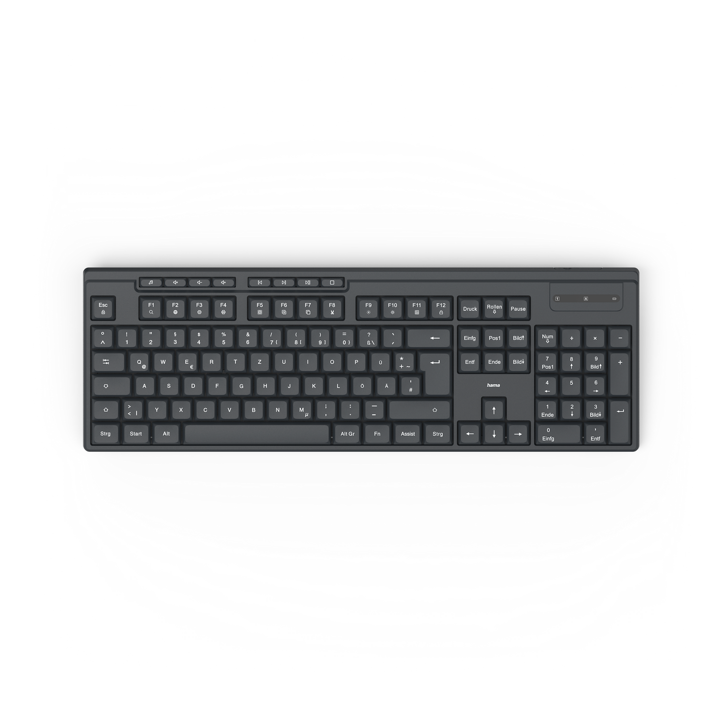 Hama Funktastatur ''WK-200'', Batterie, 8 Media-Tasten