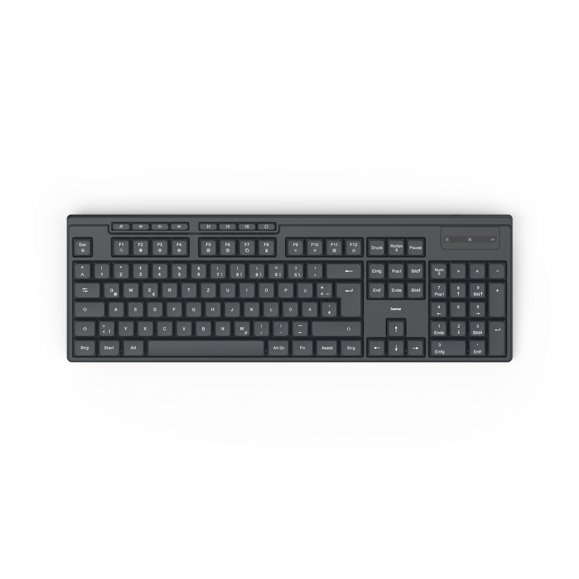 Hama Funktastatur ''WK-200'', Batterie, 8 Media-Tasten