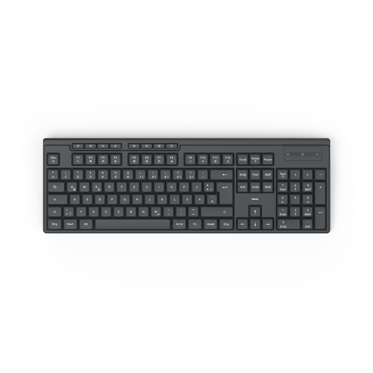 Hama Funktastatur ''WK-200'', Batterie, 8 Media-Tasten