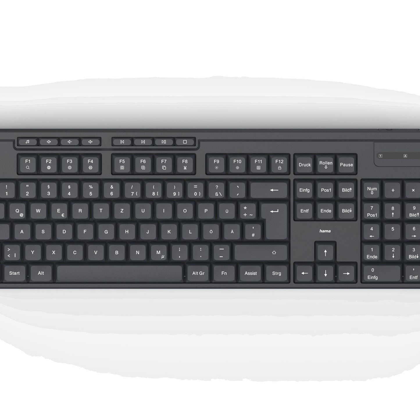 Hama Funktastatur ''WK-200'', Batterie, 8 Media-Tasten, QWERTZ DE