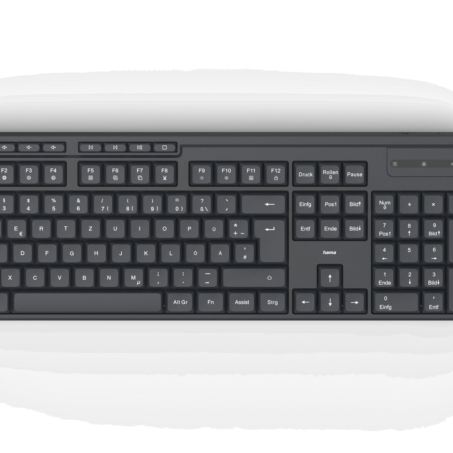 Hama Funktastatur mit Maus ''WKM-200'', 8 Media-Tasten, QWERTZ DE
