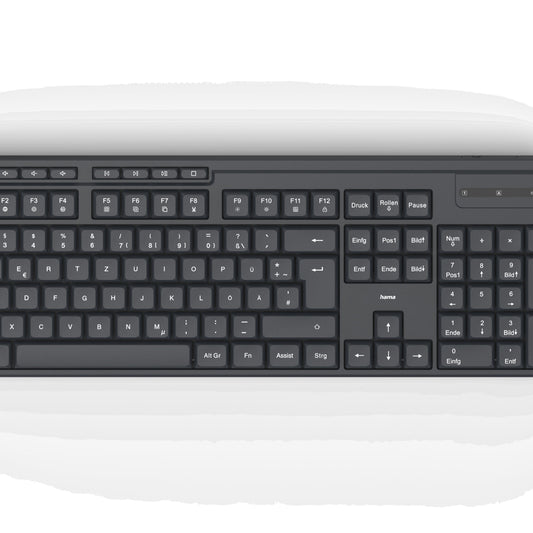 Hama Funktastatur mit Maus ''WKM-200'', 8 Media-Tasten, QWERTZ DE