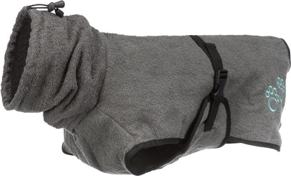 Trixie Bademantel für Hunde, Baumwolle (M 50cm) | grau