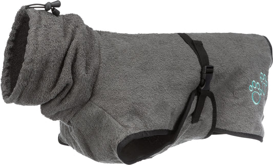 Trixie Bademantel für Hunde, Baumwolle (M 50cm) | grau