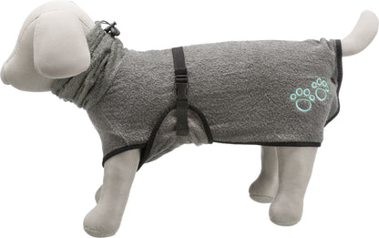 Trixie Bademantel für Hunde, Baumwolle (M 50cm) | grau