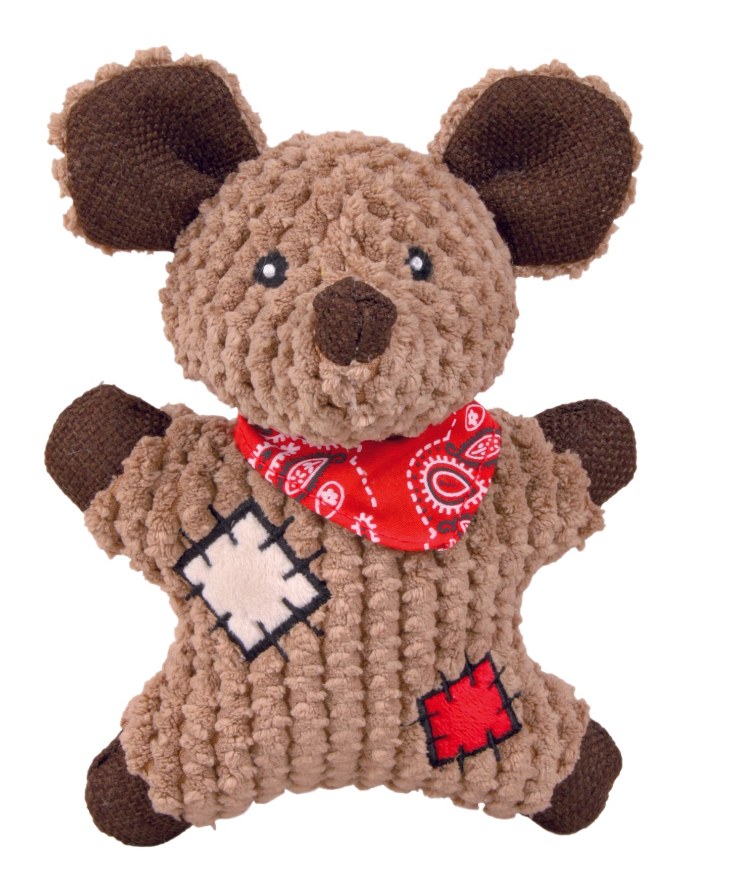 Maus mit Flicken, Stoff/Jute, 19 cm