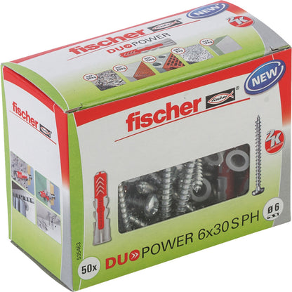 fischer DUOPOWER 6 x 30 PH LD mit Panhead-Schraube 50 Stück