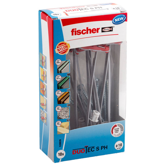 fischer DUOTEC 10 S PH LD mit Panhead Schraube 10 S PH LD, 10 Stk.