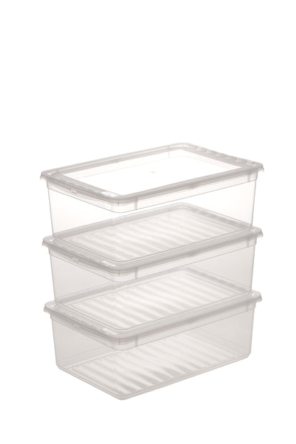 Clearbox Bea 3 X 11 L natural transp. inkl. Deckel