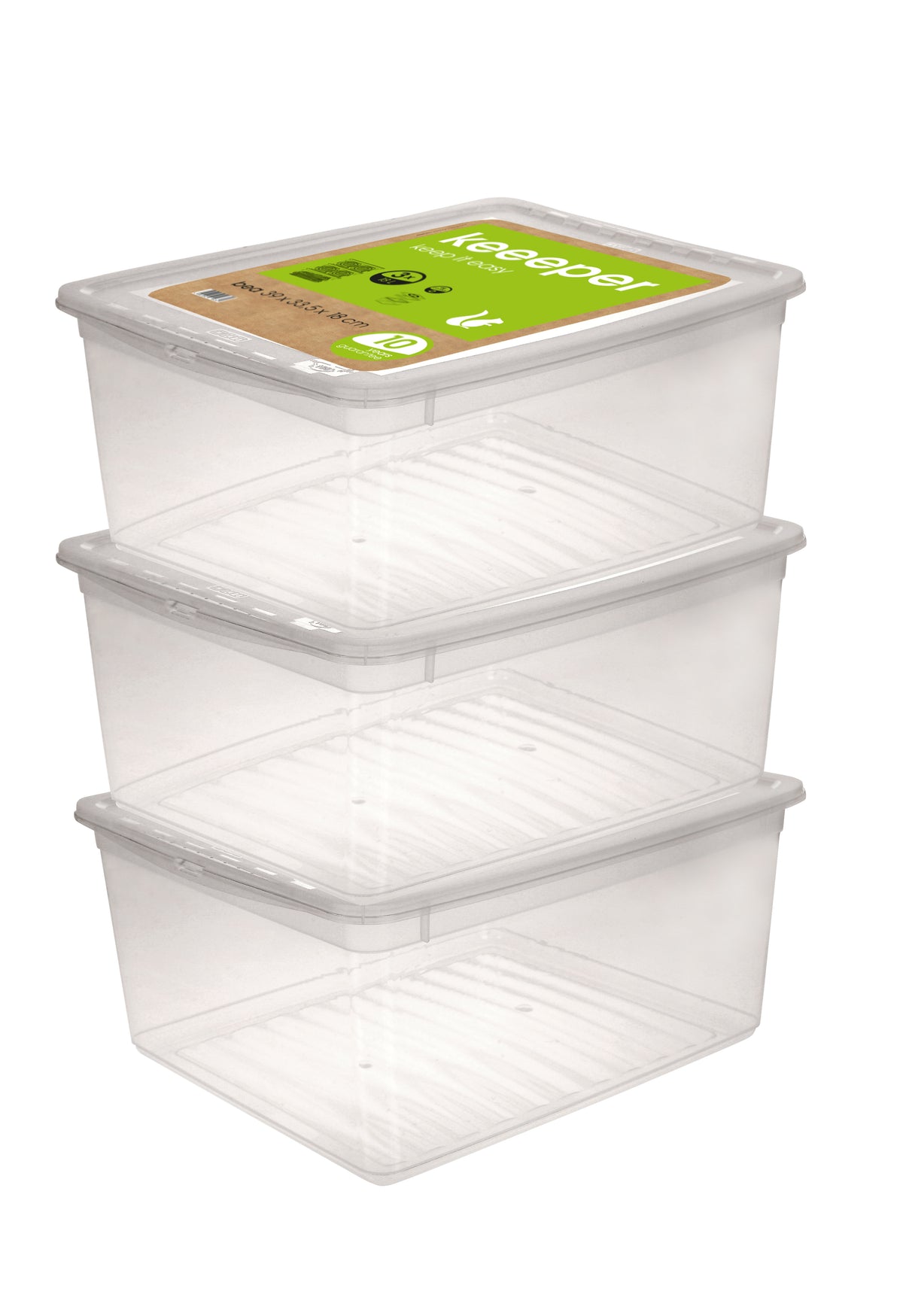 Clearbox Bea 3 X 18 L natural transp. inkl. Deckel