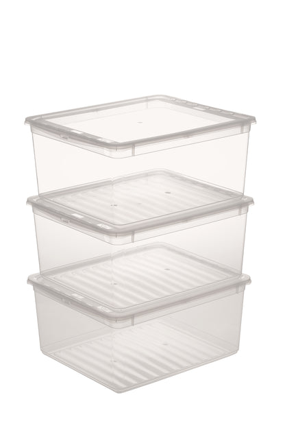 Clearbox Bea 3 X 18 L natural transp. inkl. Deckel