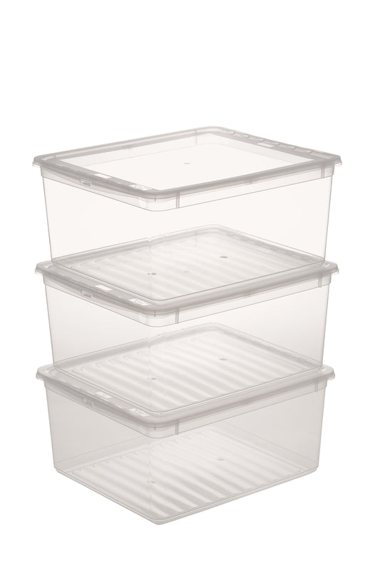 Clearbox Bea 3 X 18 L natural transp. inkl. Deckel