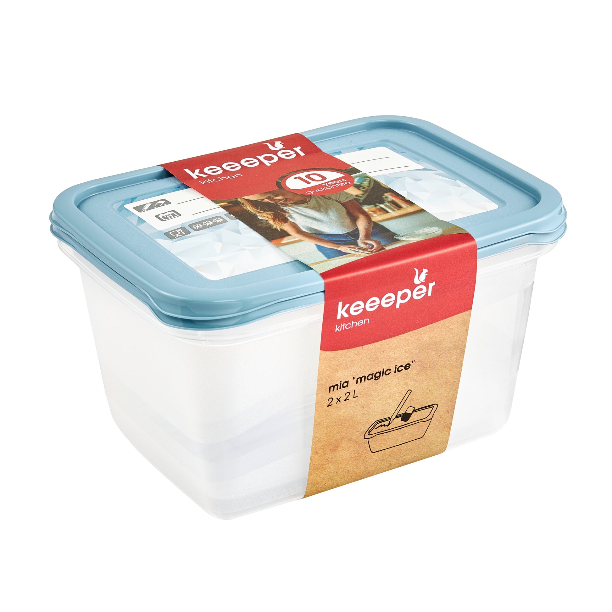 Tiefkühldosen-Set Mia 2 x 2 L nordic blue