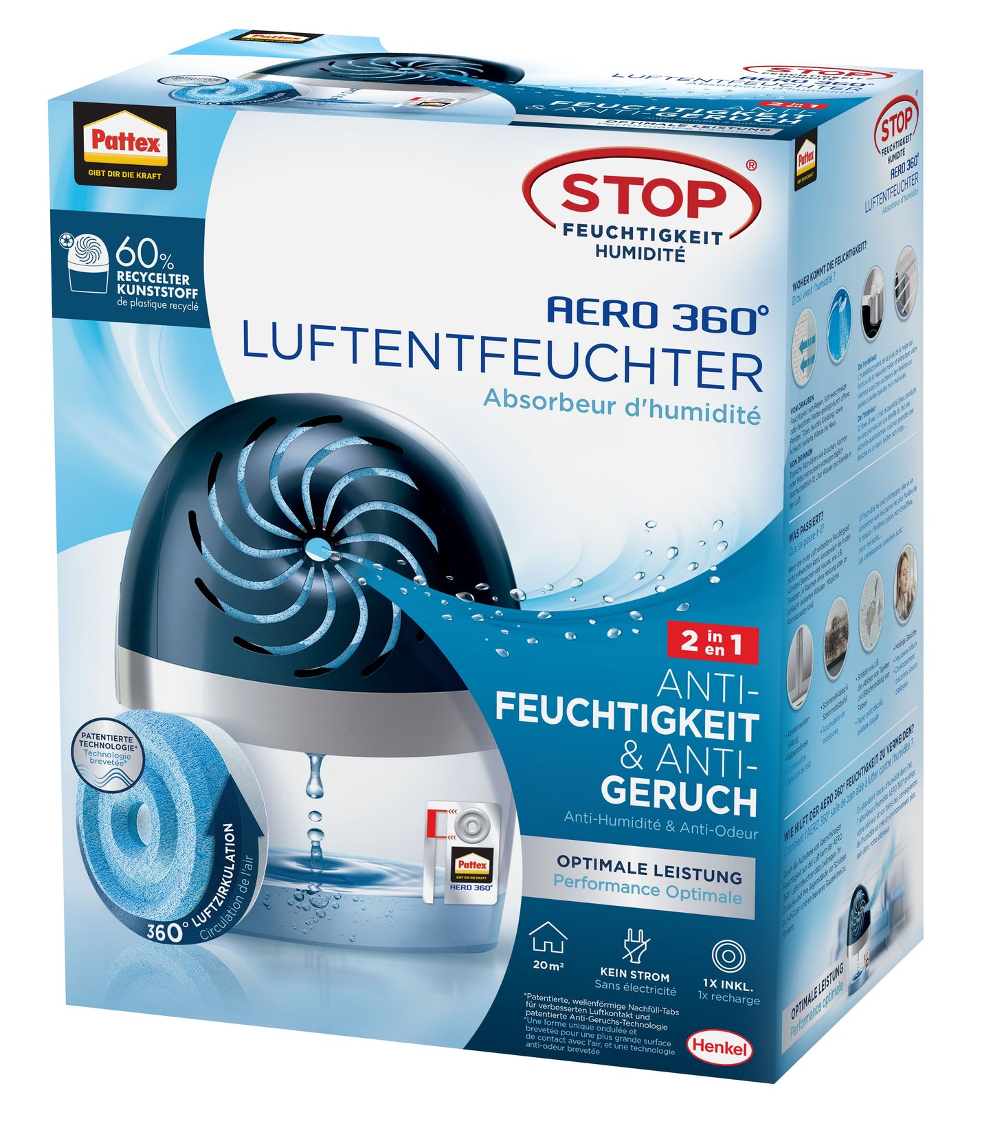 Pattex Luftentfeuchter inkl. 450g Tablette