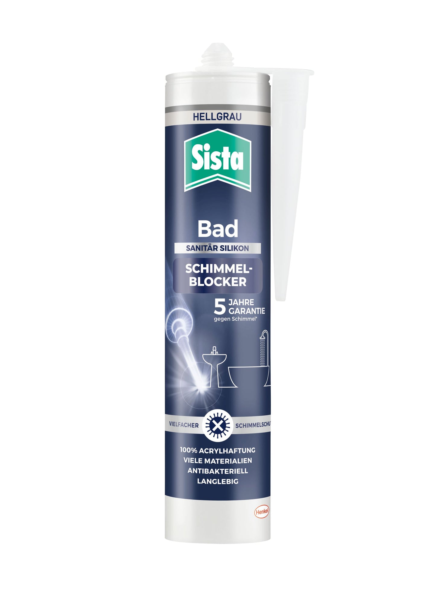Sista Bad Silikon mit Schimmelblocker Silbergrau | 280ml