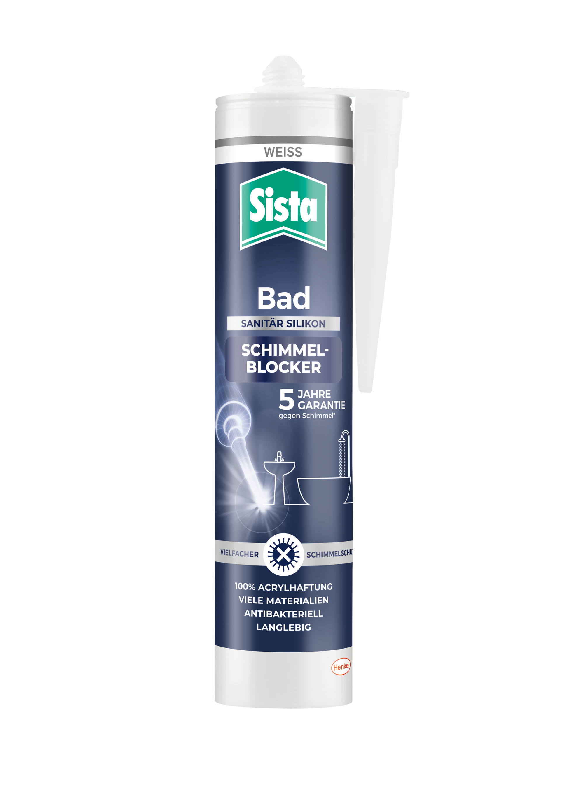 Sista Bad Silikon mit Schimmelblocker weiß | 280ml