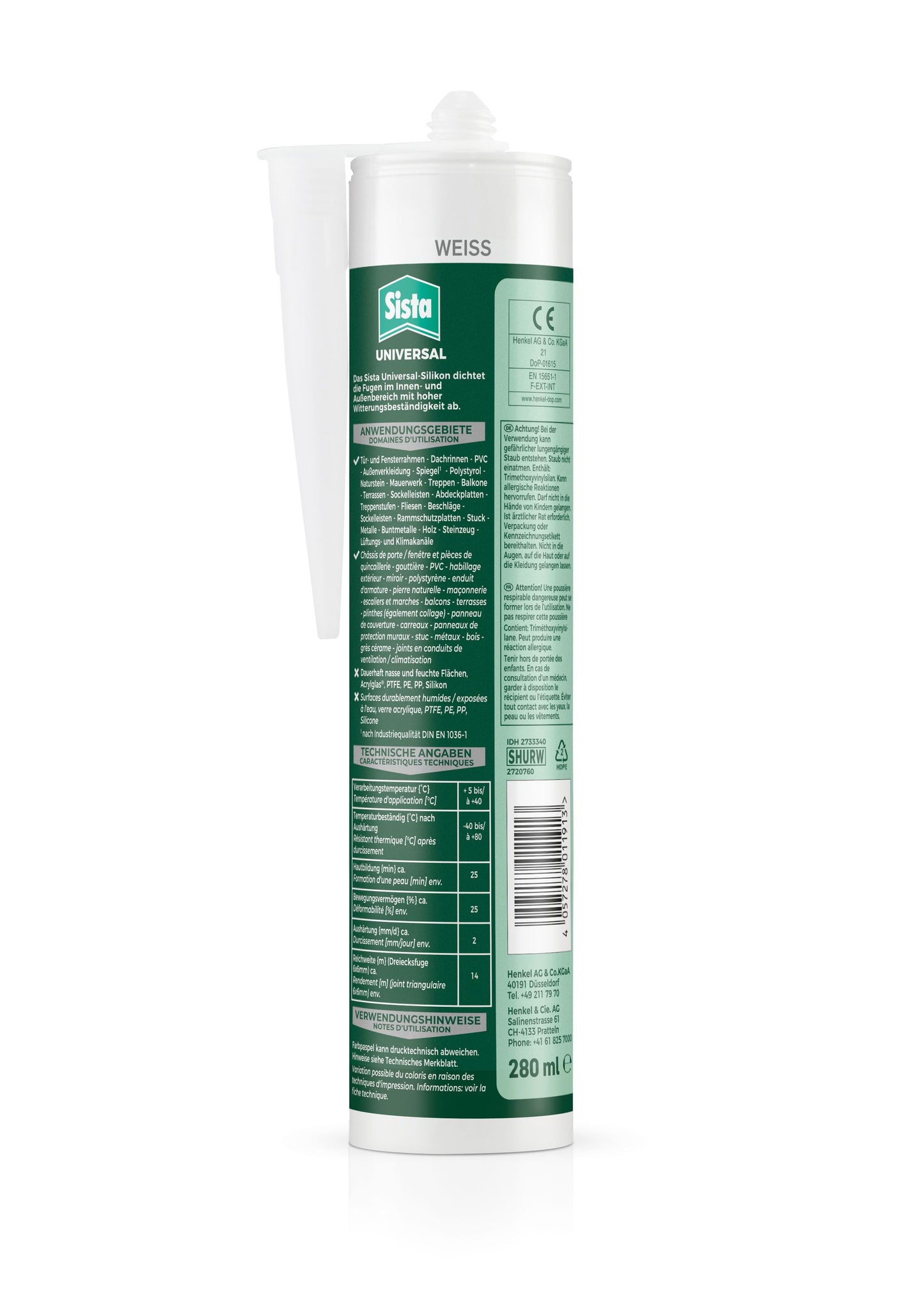 Sista "Haus und Bau" Universal-Silikon weiß | 280ml