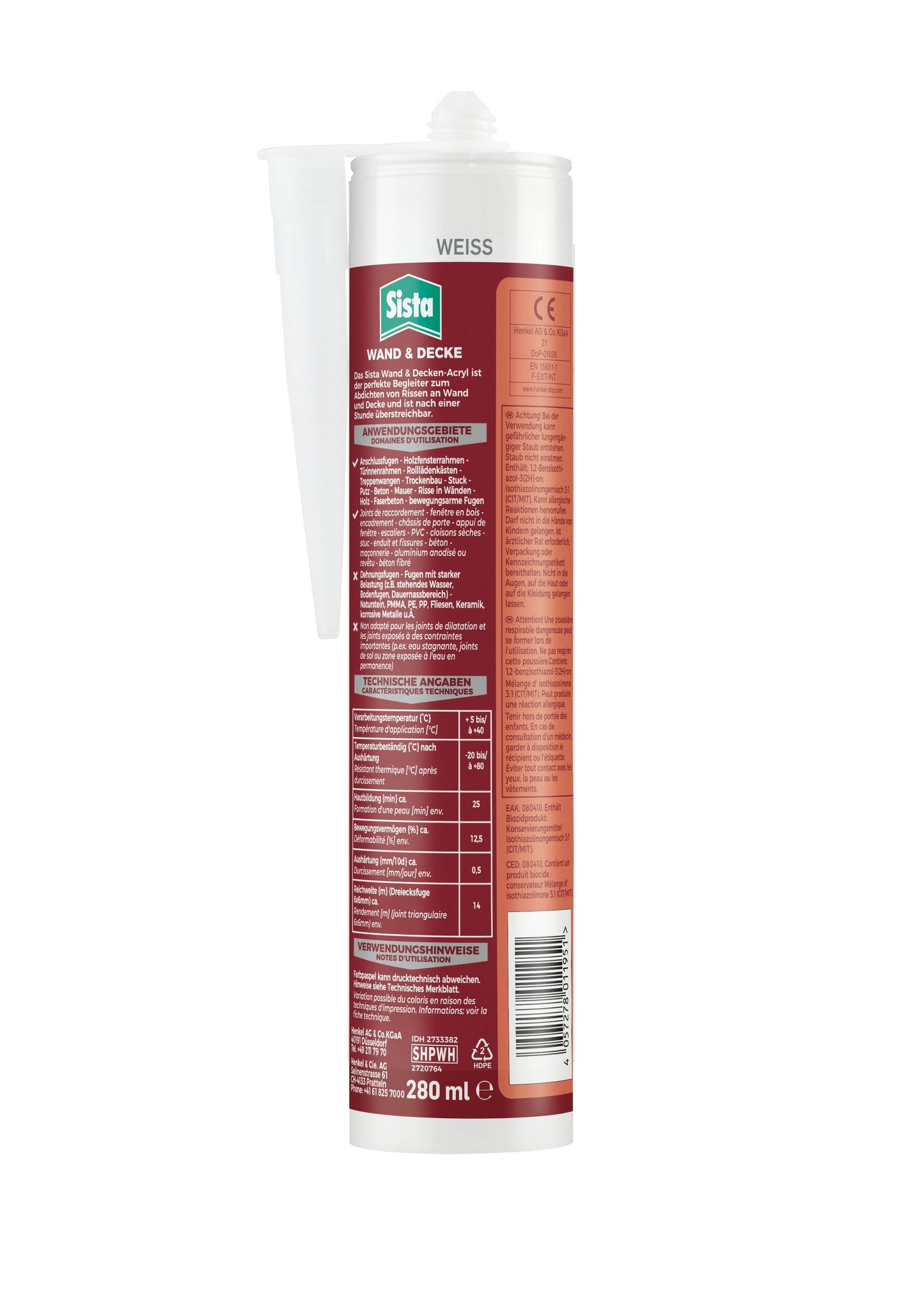 Sista Wand & Decken Acryl weiß | 280ml