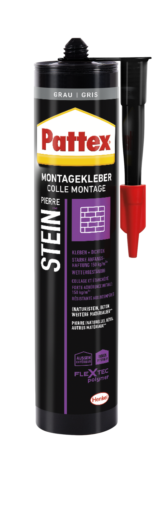 Pattex Montagekleber für Stein grau | 420g