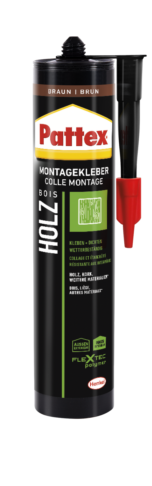 Pattex Montagekleber für Holz 420g braun