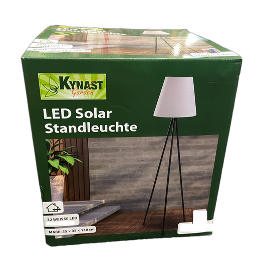 Solar LED 3-Bein Standleuchte Hx150cm Solar+USB-Ladung