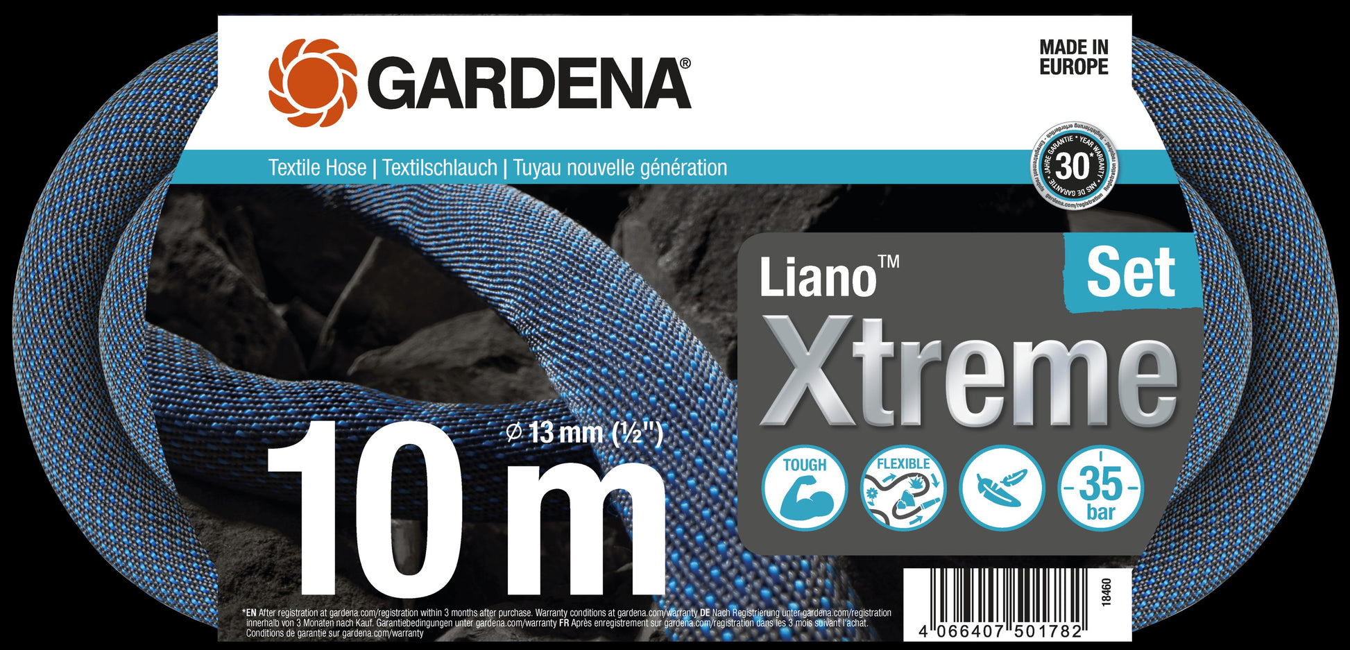 Textilschlauch Liano Xtreme 1/2'' 10 m Set