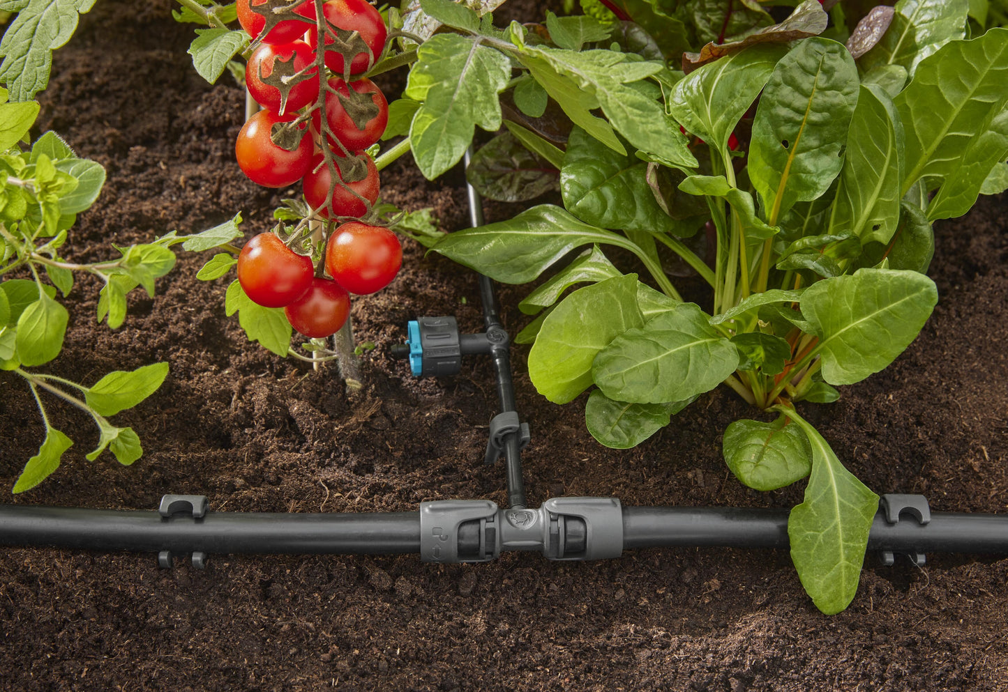 Micro-Drip-System regulier- barer Reihentropfer druckkomp.