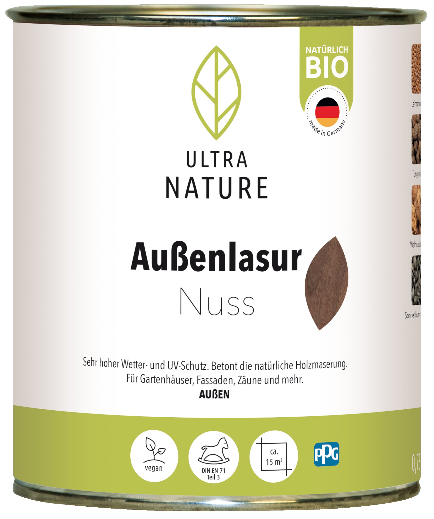 Ultra Nature Außen Lasur Nuss 0.75L