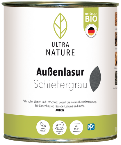 Ultra Nature Außen Lasur Schiefergrau 0.75L