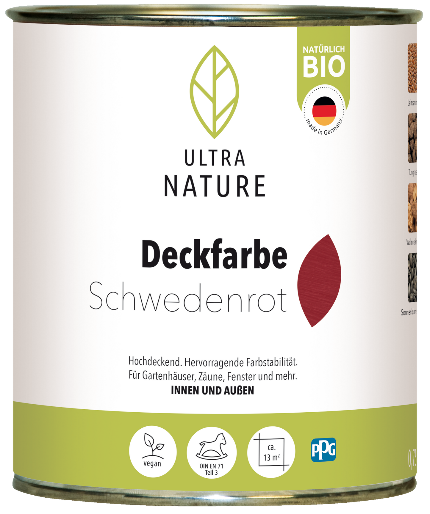 Ultra Nature Deckfarbe Schwedenrot 0.75L