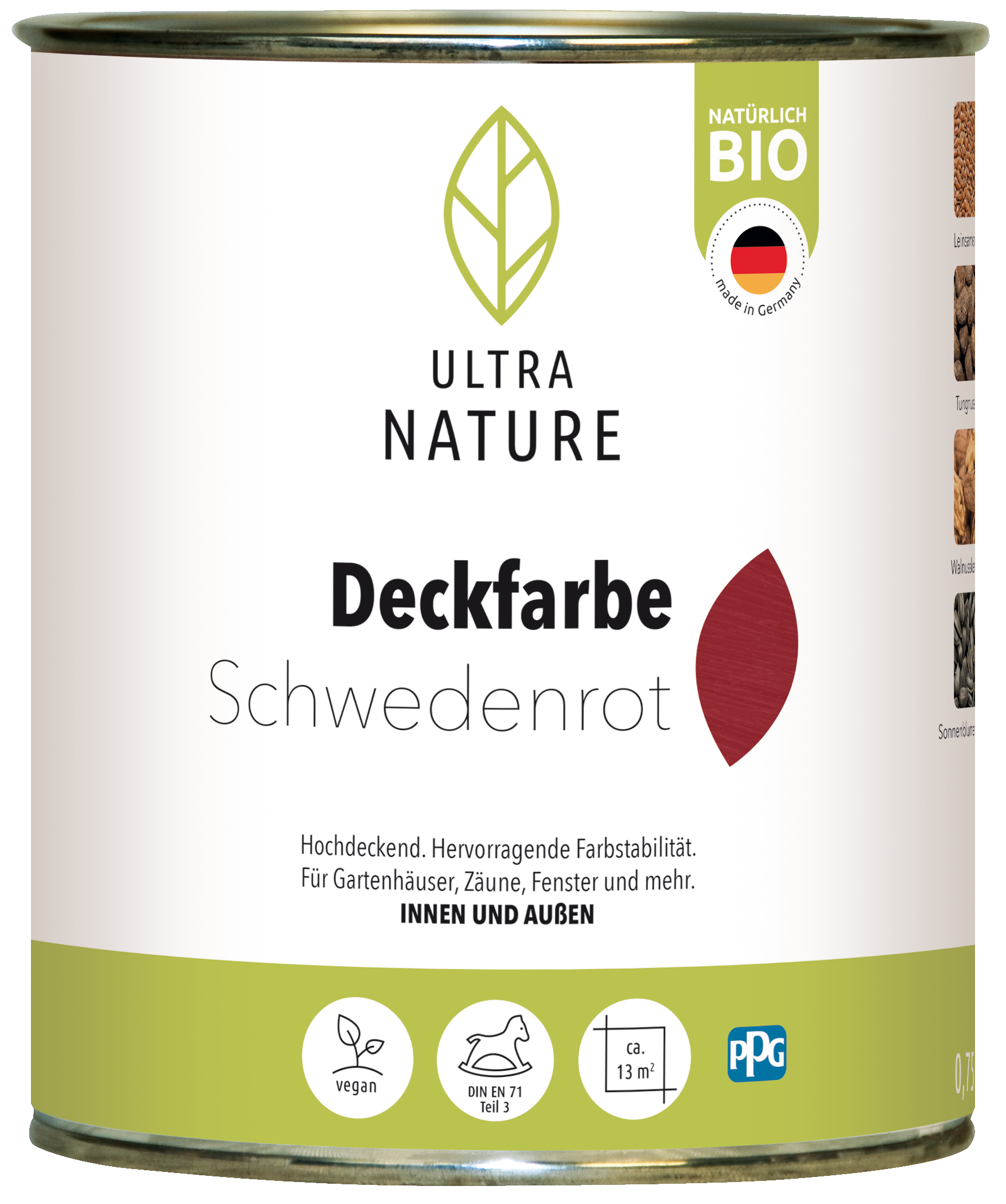 Ultra Nature Deckfarbe Schwedenrot 0.75L