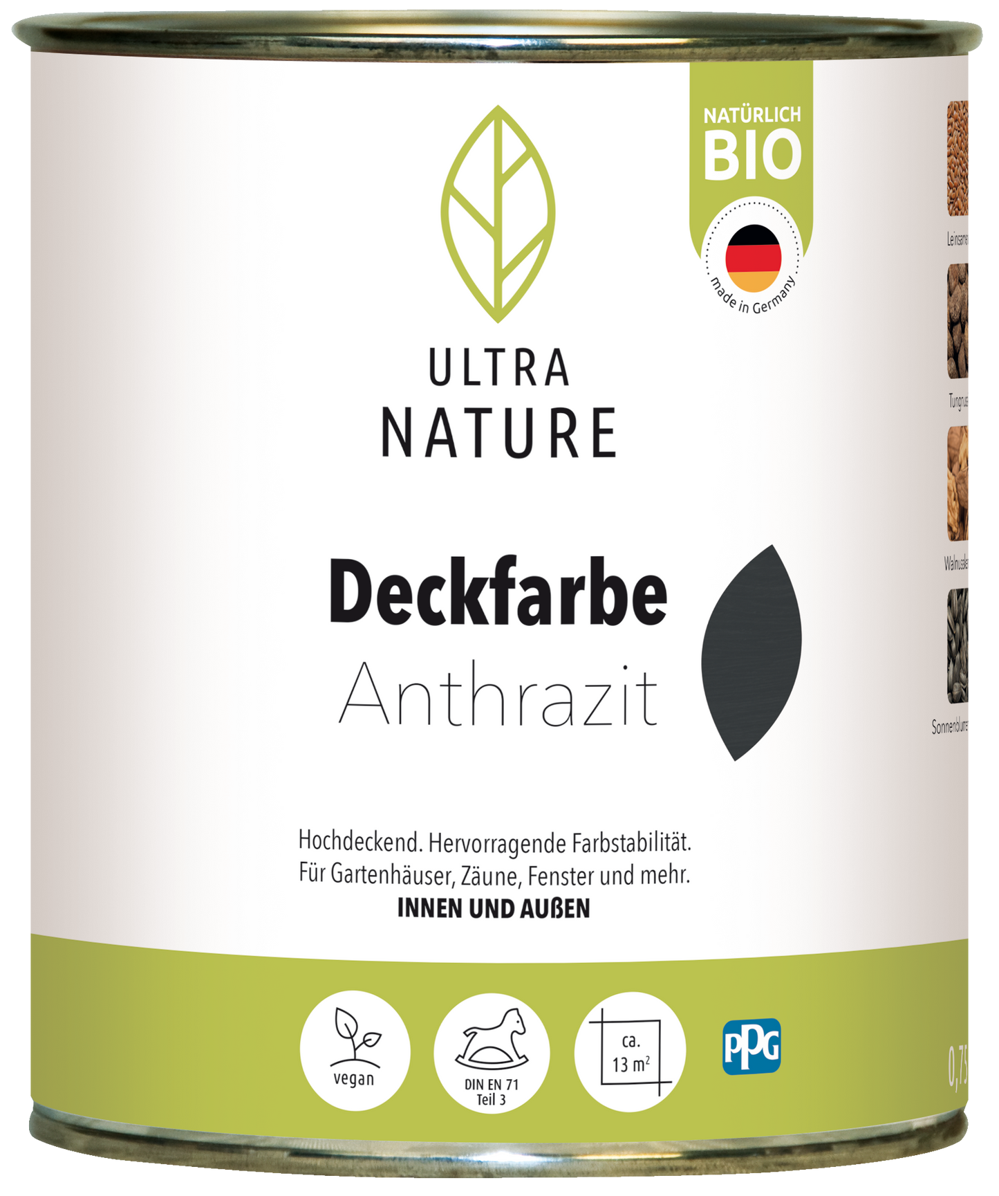 Ultra Nature Deckfarbe Anthrazit 0.75L
