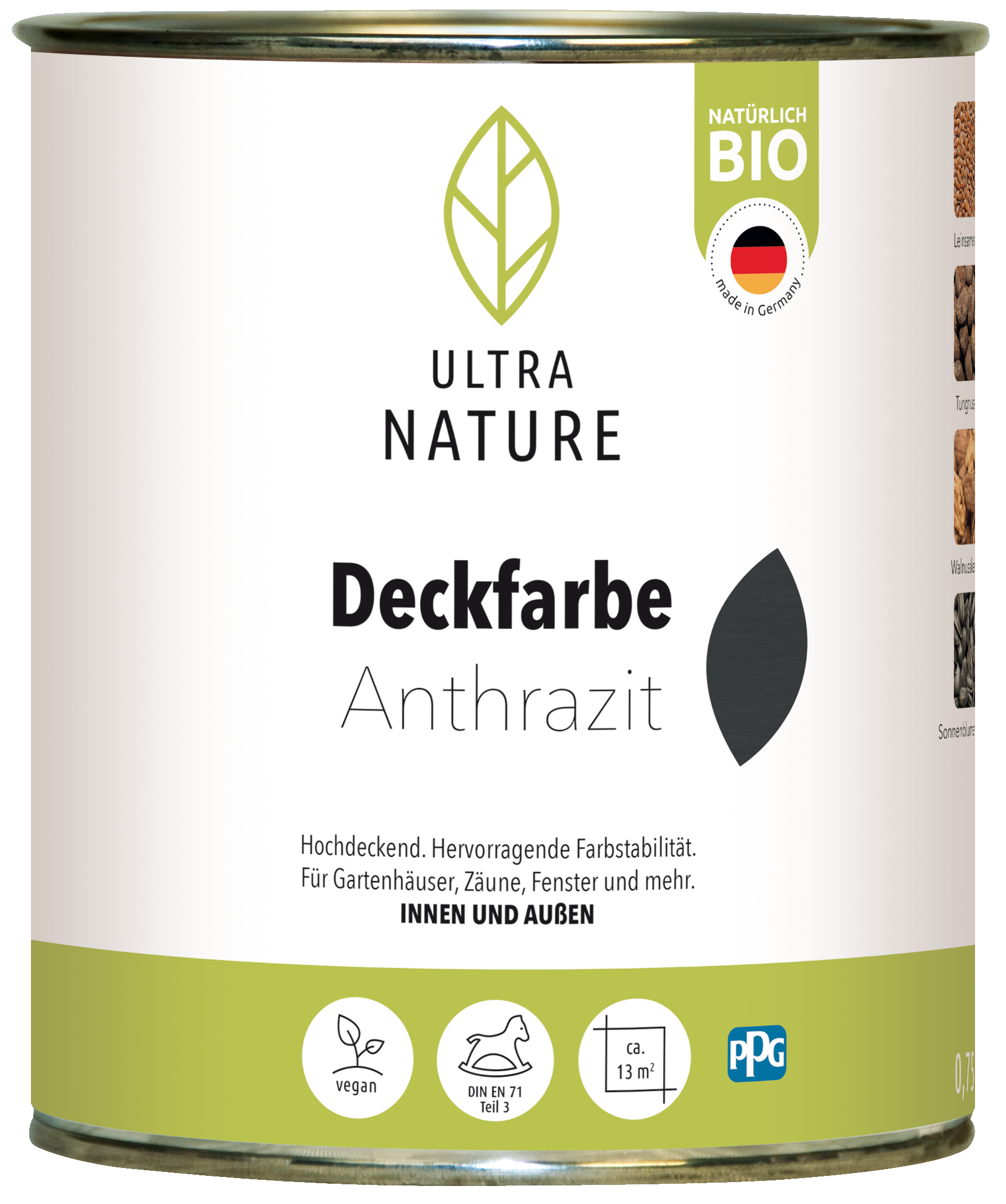 Ultra Nature Deckfarbe Anthrazit 0.75L