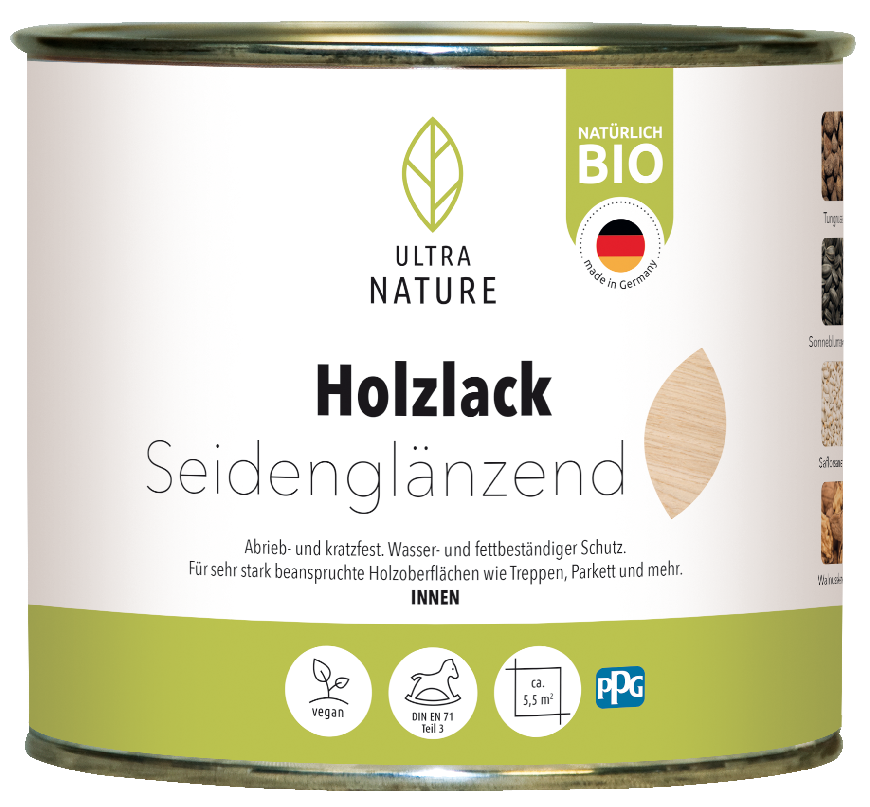 Ultra Nature Holzlack Farblos Seidenglänzend 0.375L