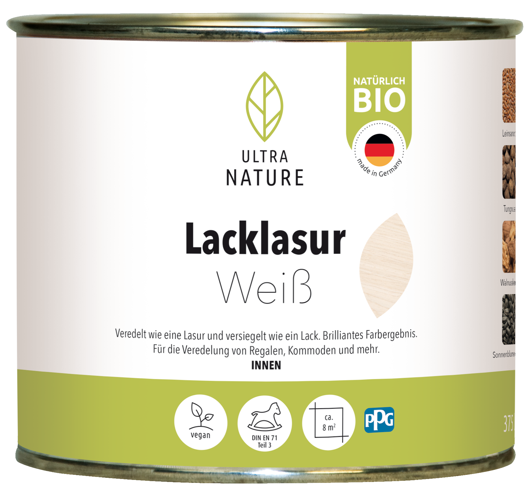Ultra Nature Lacklasur Weiss 0.375L