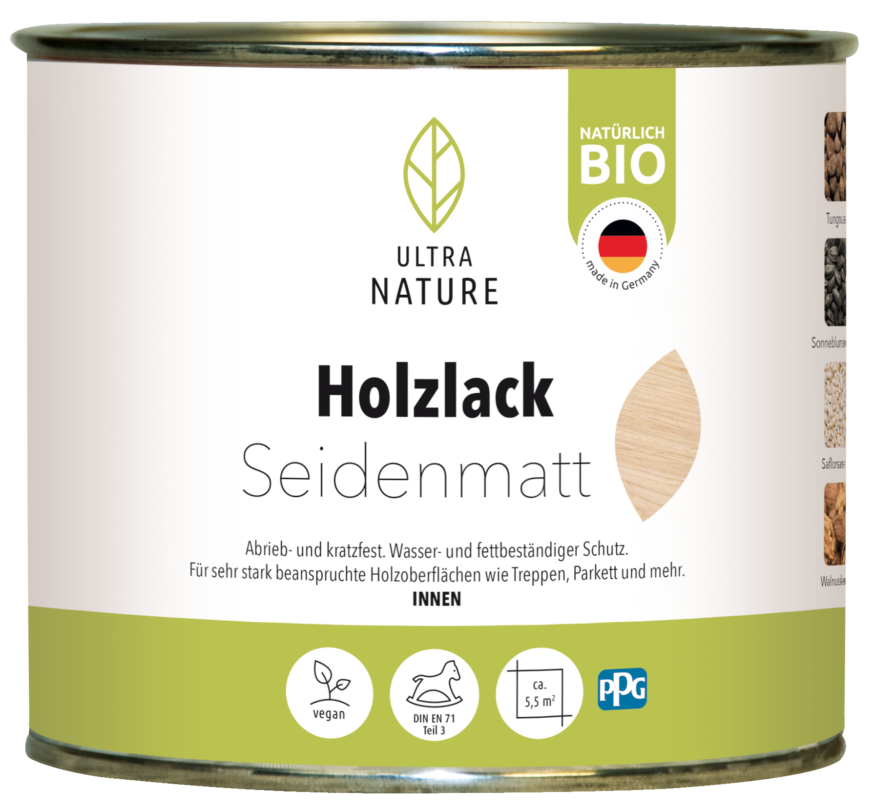 Ultra Nature Holzlack Farblos Seidenmatt 0.375L