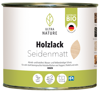 Ultra Nature Holzlack Farblos Seidenmatt 0.375L